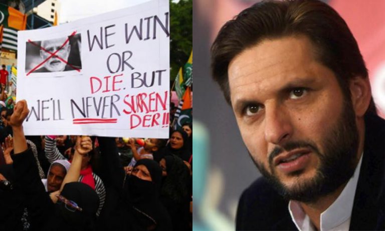 Shahid Afridi appealed his fans to join him on call for Kashmir