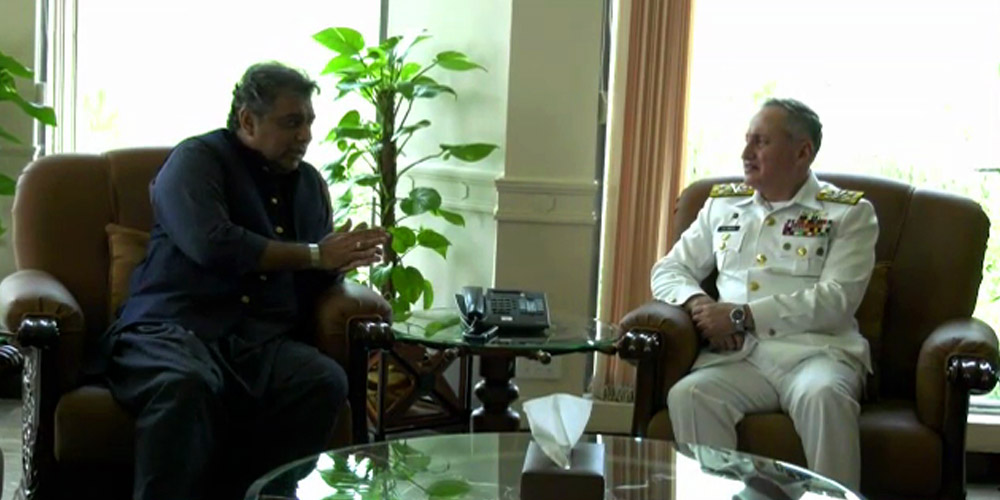 Federal Minister for Maritime Affairs Syed Ali Zaidi held a meeting with Naval Chief Admiral Zafar Mahmood Abbasi