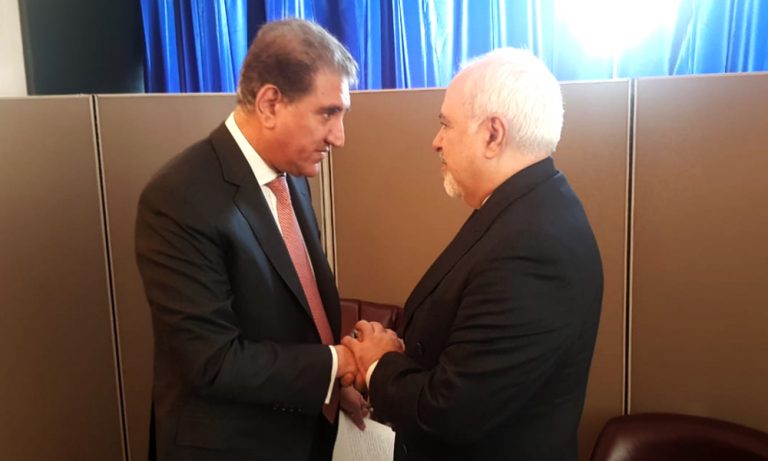 FM meets Iranian counterpart Javad Zarif