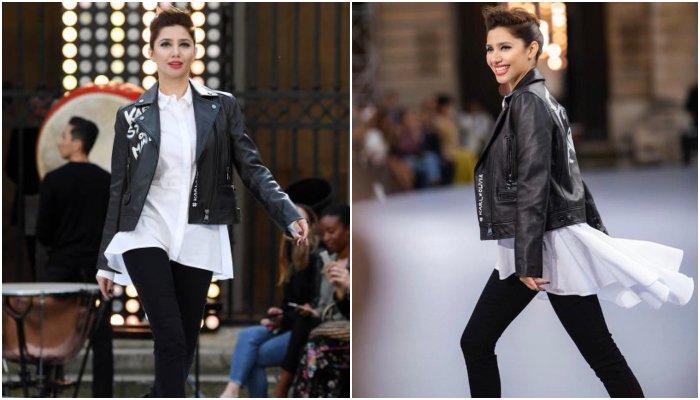 Mahira Khan walks the ramp at Paris Fashion Week