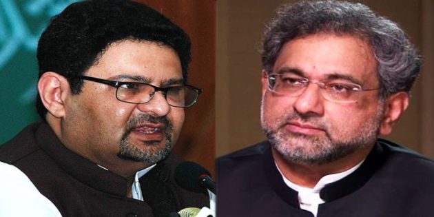 Court sends Shahid Khaqan Abbasi and Miftah Ismail to jail