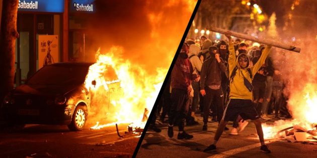Barcelona riots turn violent