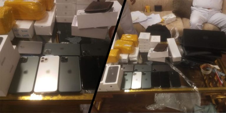 Karachi: Smartphones, laptops worth Rs8.4 million seized