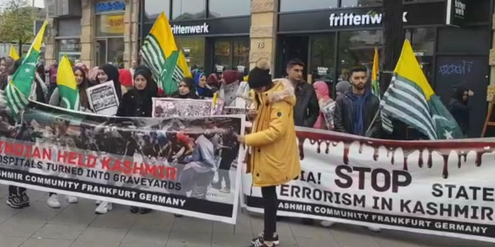 protest in Frankfort Germany