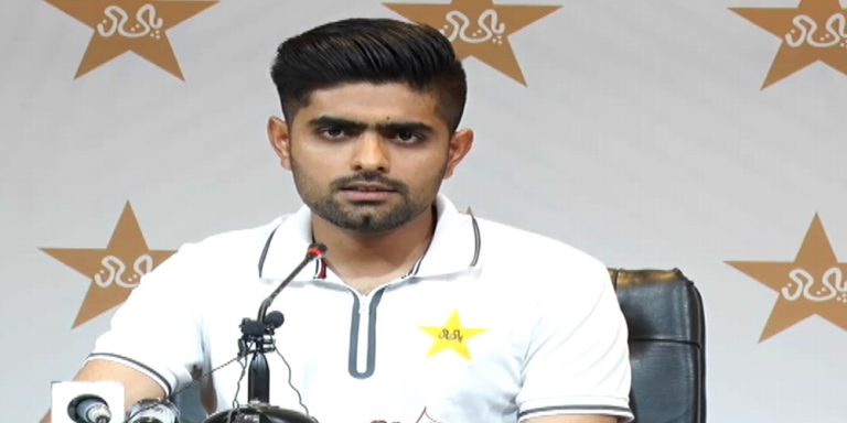 Babar Azam briefed media in Lahore