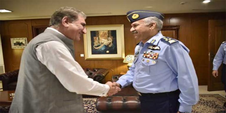 FM Qureshi Meets Air Chief to Discuss Regional Security