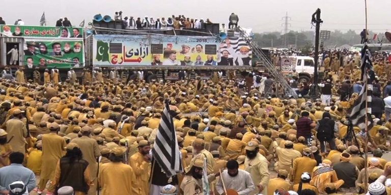 JUI-F not allowing feamle journalists to cover protest march