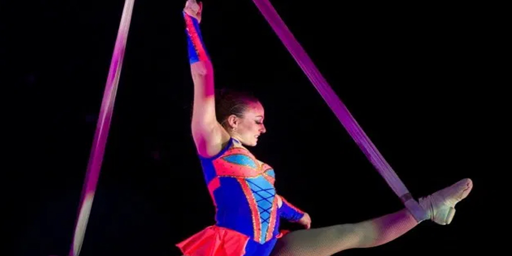 Female Acrobat falls 30 ft during performance