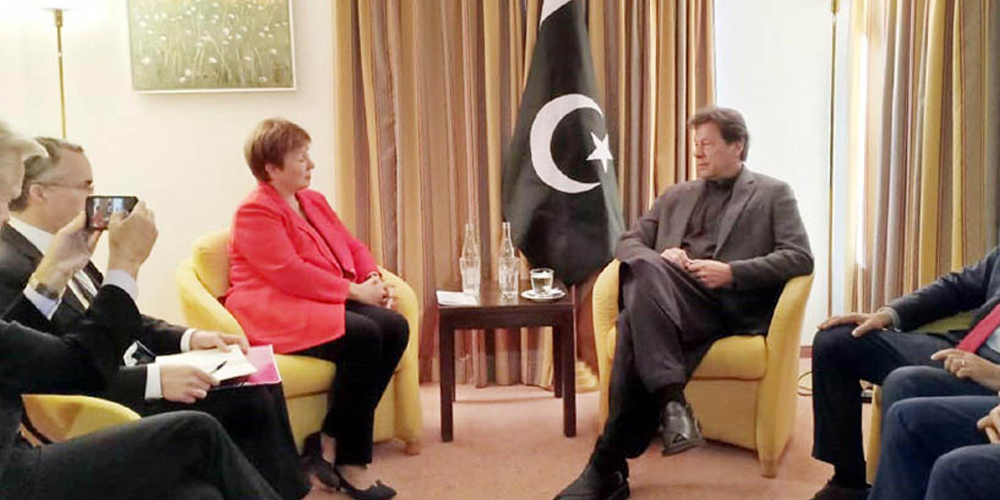 IMF President calls on PM Khan in Davos