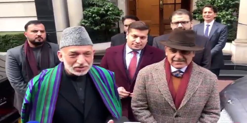 Ex-Afghan president Hamid Karzai meets Nawaz Sharif in London