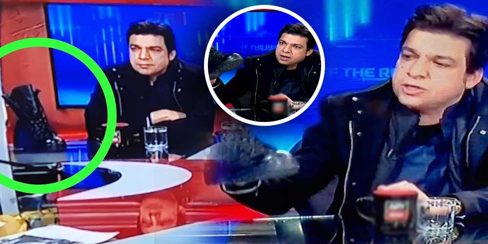 Faisal Vawda referred PML-N, PPP with a boot during a live talkshow