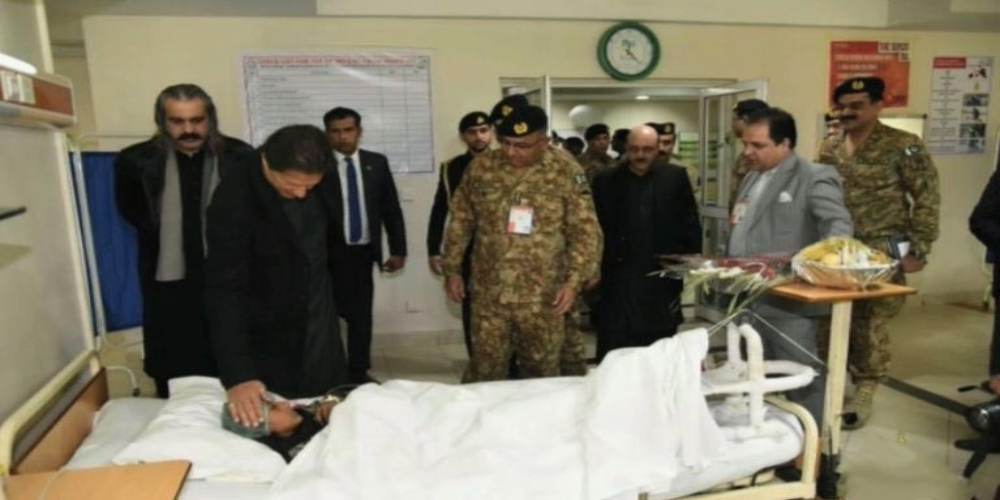 PM Imran Khan meets AJK snow-hit victims at Muzaffarabad’s Hospital