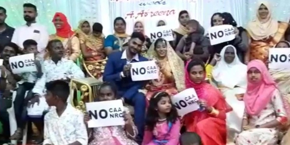 Muslim couple in India protest against CAA on their wedding