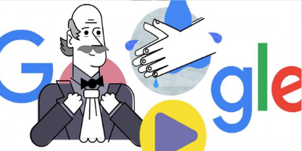 Google honors Ignaz Semmelweis, who discovers handwashing saves lives