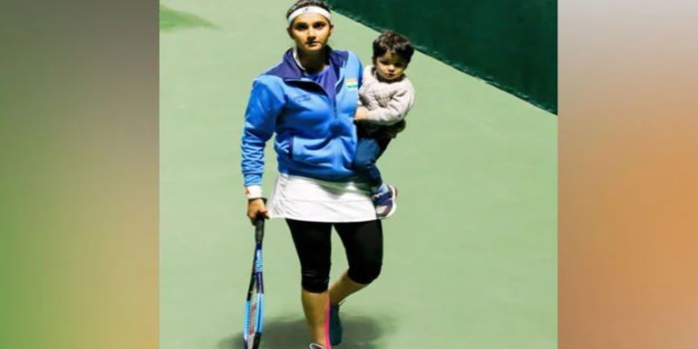 Sania Mirza relishes motherhood during game at Dubai Tennis Stadium