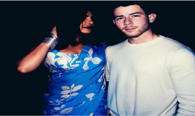 Priyanka Chopra slays in blue saree as she poses with Nick Jonas
