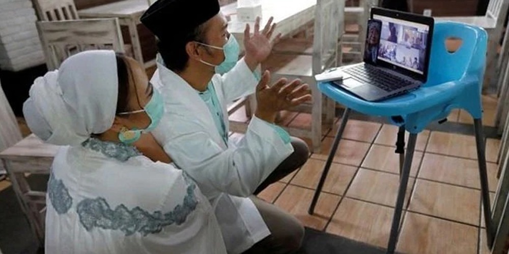 Guests attend wedding via live streaming to maintain social distancing