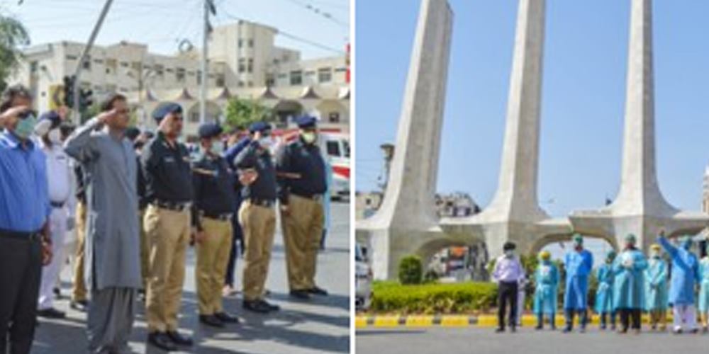 Sindh Police salutes doctors, nurses, paramedics for treating COVID-19 patients