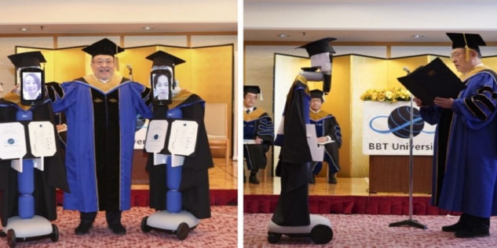 Japanese students sent robots to receive degrees at the convocation ceremony