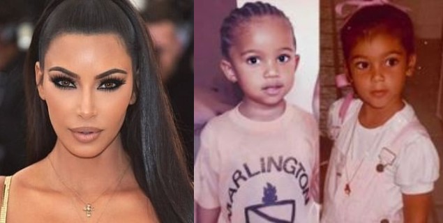 Kim Kardashian twins with her Saint’s childhood picture