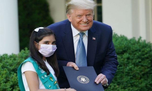 Trump honors Pakistani-American girl for gesture towards coronavirus heroes