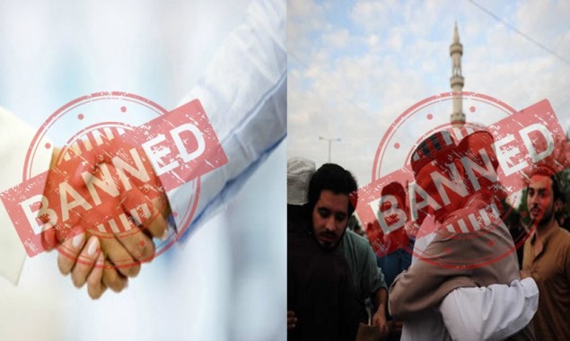 Sindh govt to ban shaking hands and embracing after Eid prayer