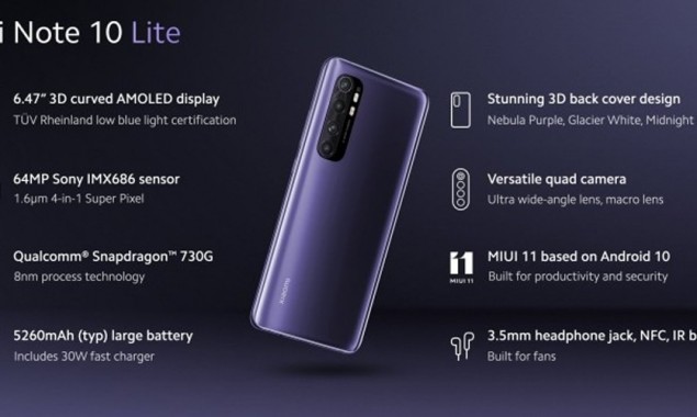 Xiaomi launches Mi Note 10 Lite with amazing features