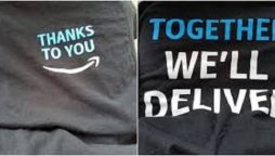Amazon is giving "Thank you" t-shirts to its warehouse workers