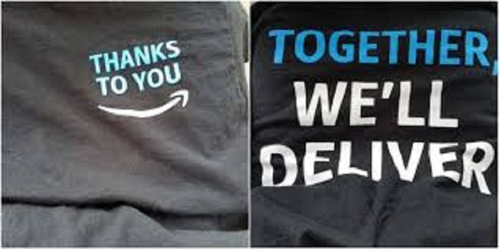 Amazon is giving "Thank you" t-shirts to its warehouse workers