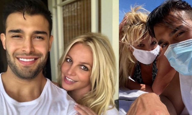 Britney Spears rocks swimsuit, mask on a beach date with beau Sam