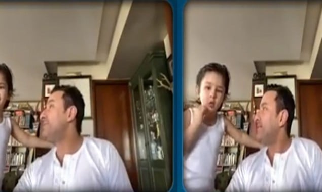 Taimur Ali Khan interrupts Saif Ali during an online interview