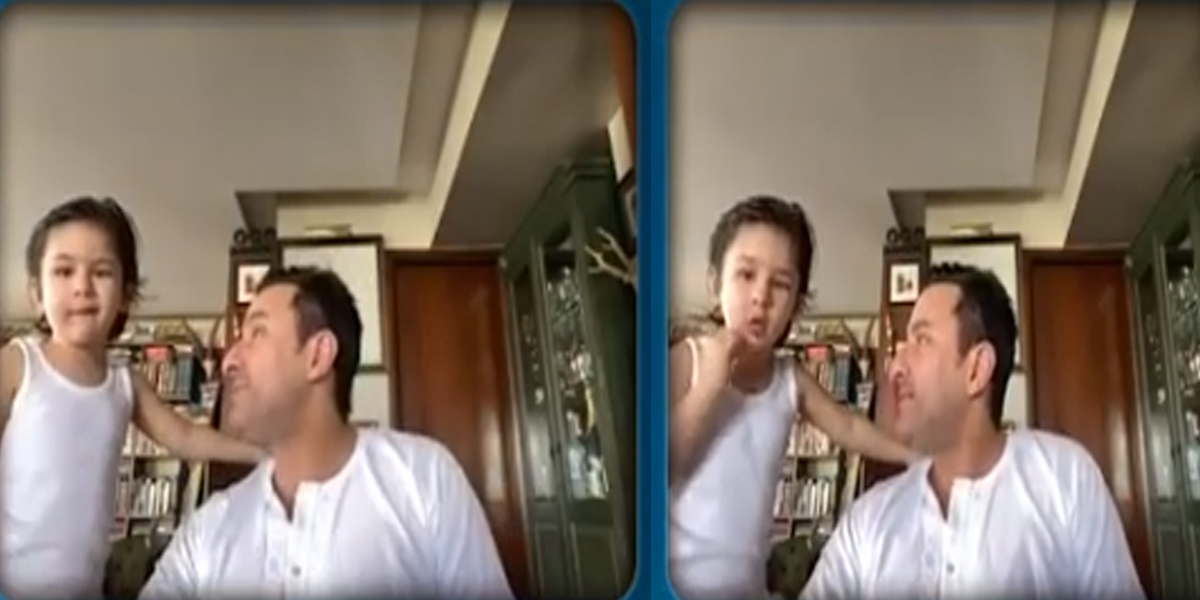 Taimur Ali Khan interrupts Saif Ali during an online interview