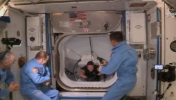 Astronauts enter space station via private air craft for the first time