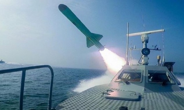 Iran blasts dummy US aircraft carrier with missiles