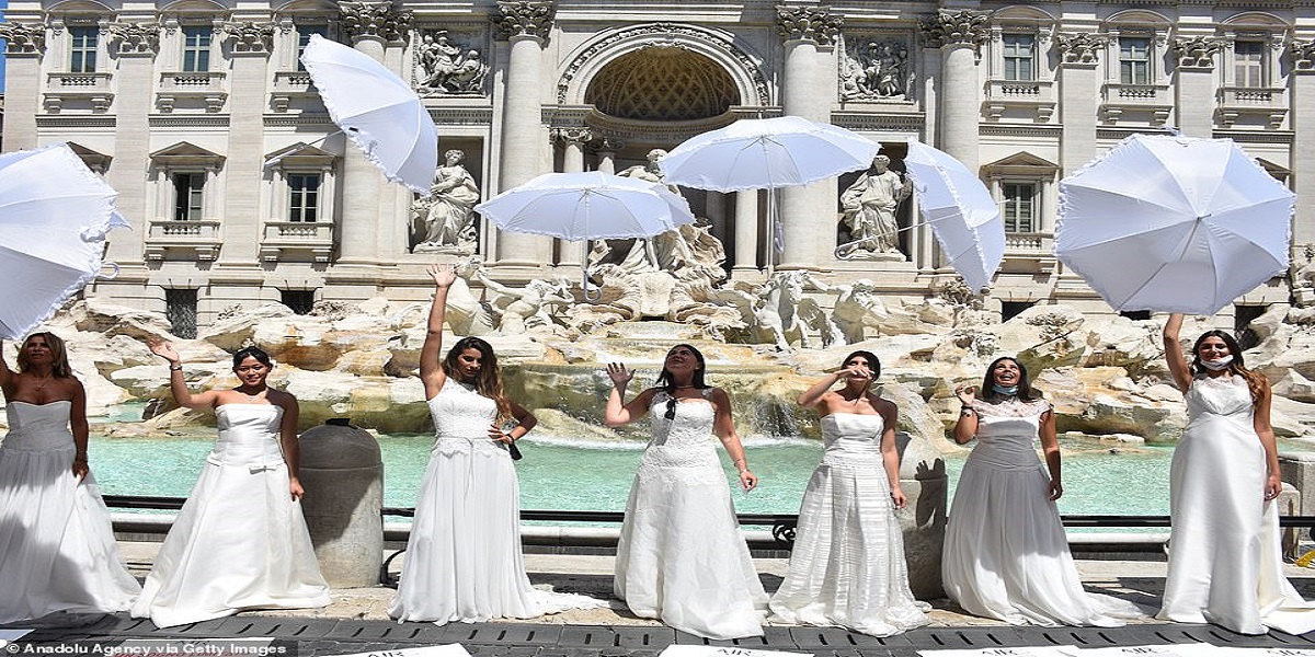 Angry brides protest in Italy as coronavirus lockdown affected their wedding events