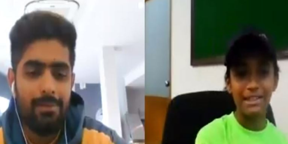 Babar Azam on video with fan