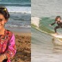 Pictures of nine-year-old balochi girl surfing on waves break the internet