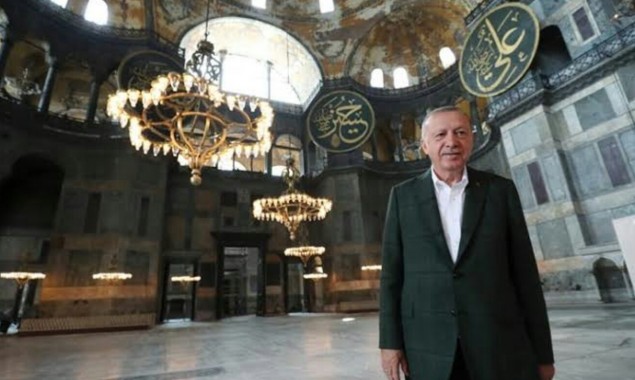 President Erdogan visited Hagia Sophia after its reconversion to mosque