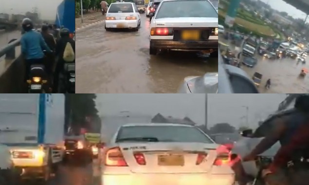 Severe traffic jams in different areas of Karachi after rain