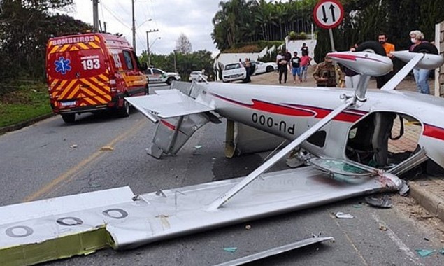 Brazil: Plane crashes on a busy street, pilot & passengers miraculously survive