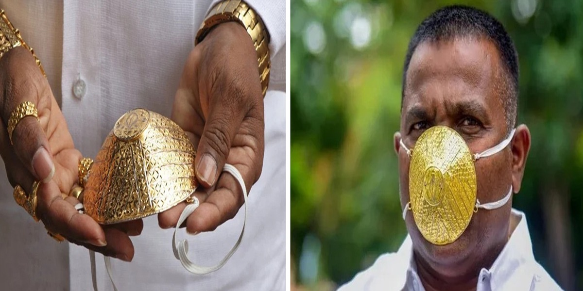 Man dons face mask made of Gold to fend off Coronavirus