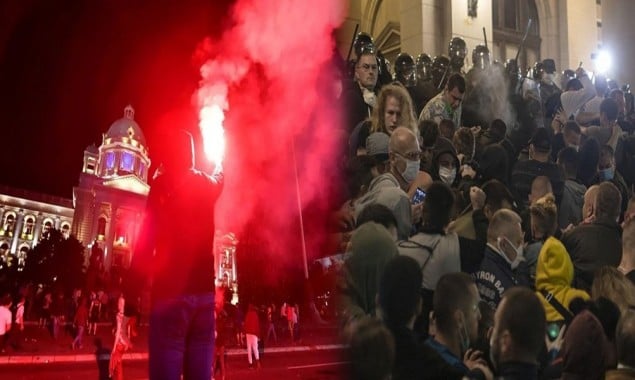 Serbia: Protesters attack parliament over imposition of coronavirus curfew