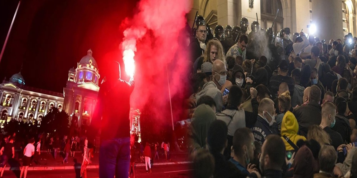 Serbia: Protesters attack parliament over imposition of coronavirus curfew