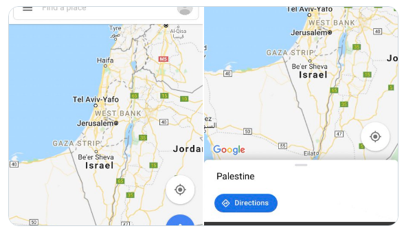 Netizens demand Google to add Palestine in maps