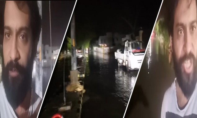 Waqar Zaka puts efforts to wipe out stagnant rainwater