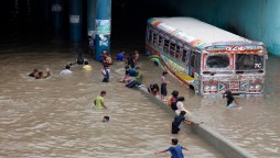 Karachi rain Underpass in water