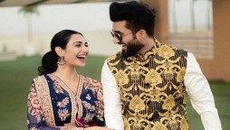 Falak Shabir tries to make wife Sarah Khan laugh during photo shoot