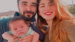 Hamza Ali Abbasi, Naimal Khawar celebrate first wedding anniversary with son