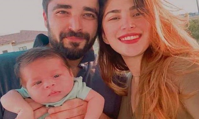 Hamza Ali Abbasi, Naimal Khawar celebrate first wedding anniversary with son