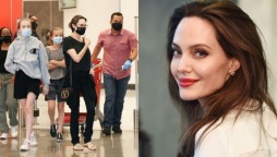 Angelina Jolie shopping with kids